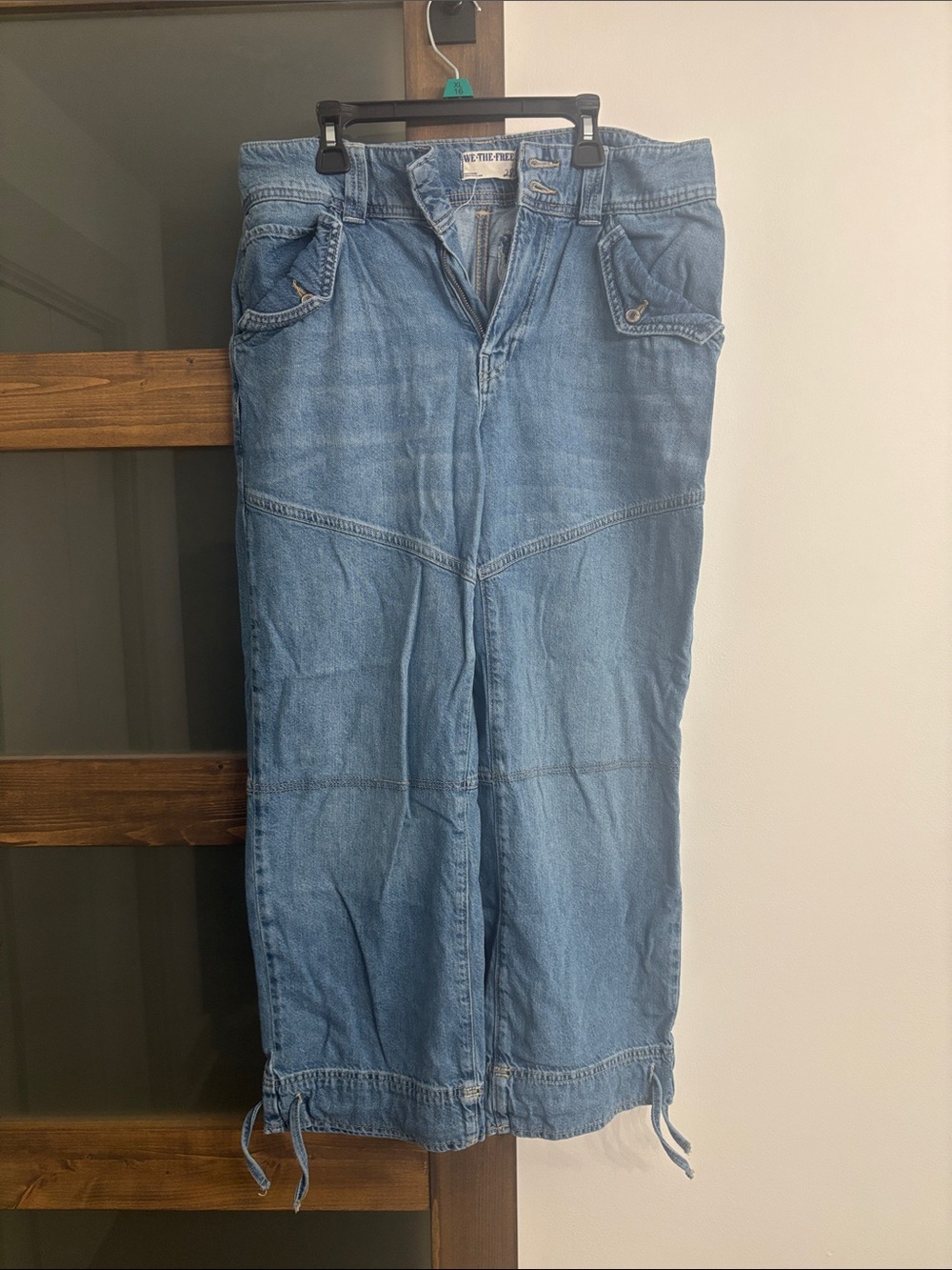 We The Free Light Blue Denim Skirt